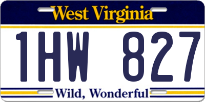 WV license plate 1HW827