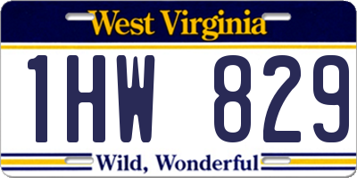 WV license plate 1HW829