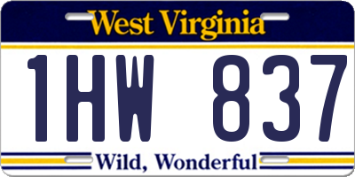 WV license plate 1HW837