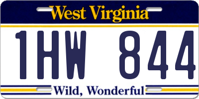 WV license plate 1HW844