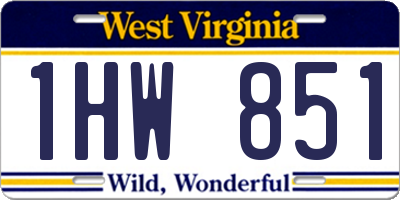 WV license plate 1HW851