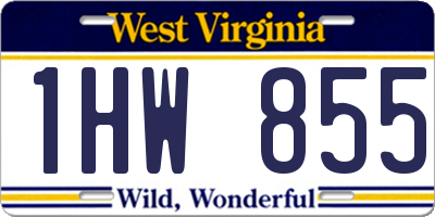 WV license plate 1HW855