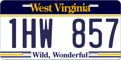 WV license plate 1HW857