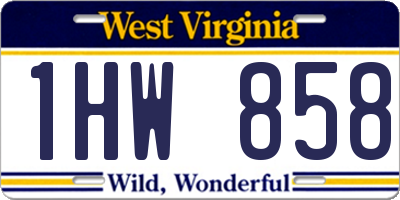 WV license plate 1HW858