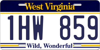 WV license plate 1HW859