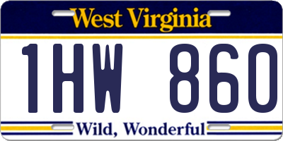 WV license plate 1HW860