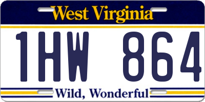 WV license plate 1HW864