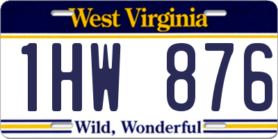 WV license plate 1HW876