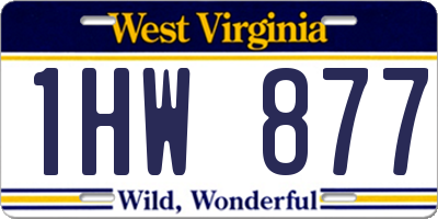 WV license plate 1HW877