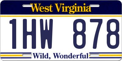 WV license plate 1HW878