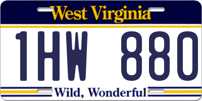 WV license plate 1HW880