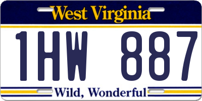 WV license plate 1HW887