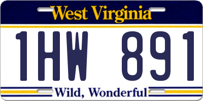 WV license plate 1HW891