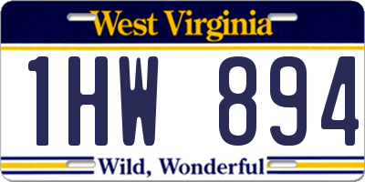 WV license plate 1HW894