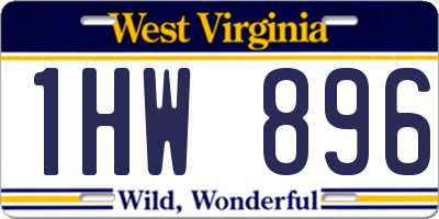 WV license plate 1HW896