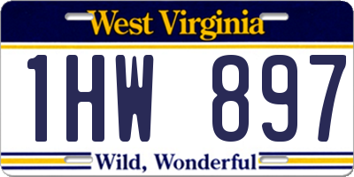 WV license plate 1HW897