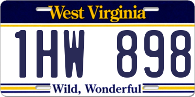WV license plate 1HW898