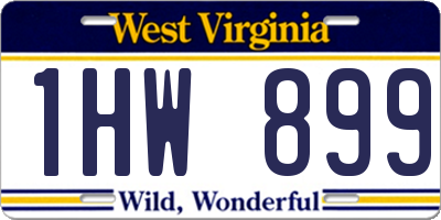 WV license plate 1HW899