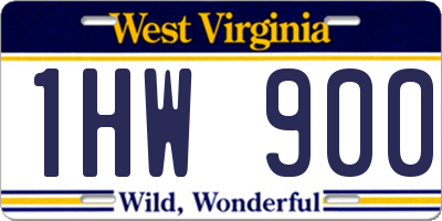 WV license plate 1HW900