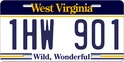 WV license plate 1HW901