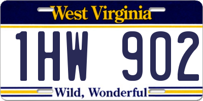 WV license plate 1HW902