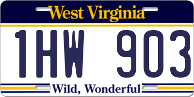 WV license plate 1HW903