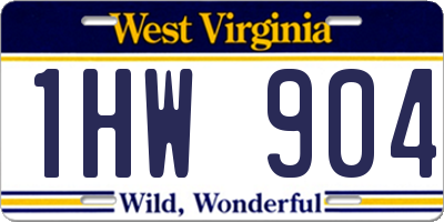 WV license plate 1HW904