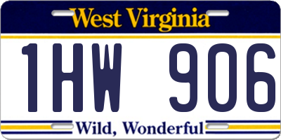 WV license plate 1HW906