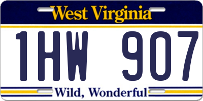 WV license plate 1HW907