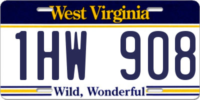 WV license plate 1HW908