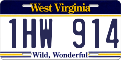 WV license plate 1HW914