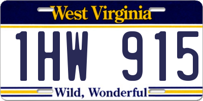 WV license plate 1HW915