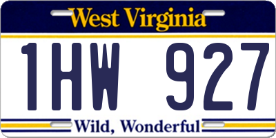 WV license plate 1HW927