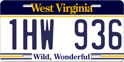 WV license plate 1HW936