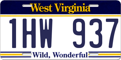 WV license plate 1HW937