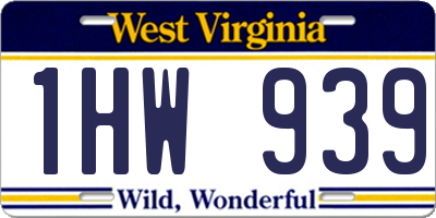 WV license plate 1HW939