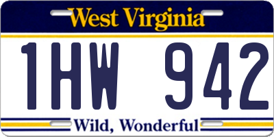 WV license plate 1HW942