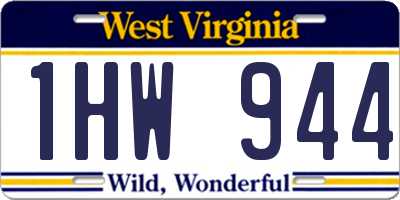 WV license plate 1HW944