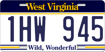 WV license plate 1HW945