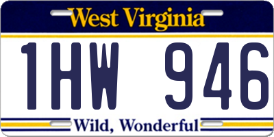 WV license plate 1HW946