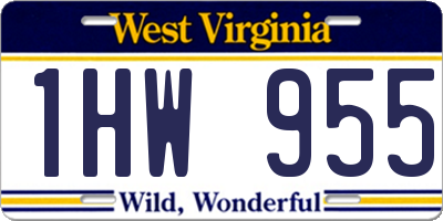 WV license plate 1HW955