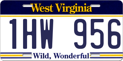 WV license plate 1HW956
