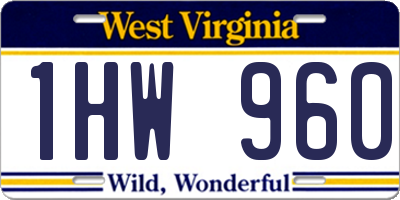 WV license plate 1HW960