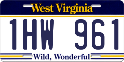 WV license plate 1HW961