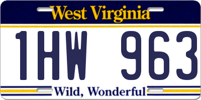 WV license plate 1HW963