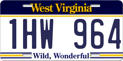 WV license plate 1HW964