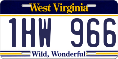 WV license plate 1HW966