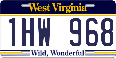 WV license plate 1HW968