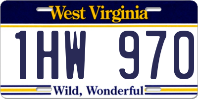 WV license plate 1HW970