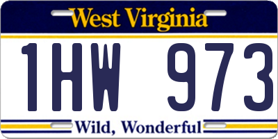 WV license plate 1HW973